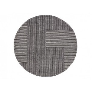 Stripe Rug Round White / Yellow